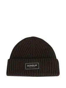 Шерстяная вязаная шапка с резинкой Dondup, коричневый
