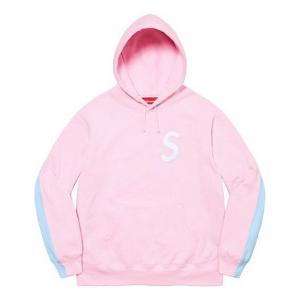 Толстовка s logo split hooded sweatshirt 'pink blue' Supreme, розовый