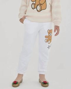 Брюки с принтом мишки Тедди в белом Sasha+Z