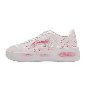 Li-Ning Li Ning Floating Boat WithFree Manufacturing, Starry Racing Low top Skateboard Shoes Women's White Pink