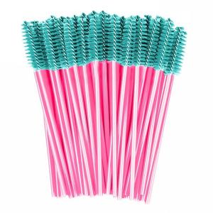 Спиральная щеточка для ресниц и бровей, Clavier 50 шт. - бирюзово-розовый