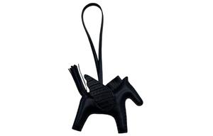 HERMES Кожаный кулон унисекс чёрный, Black