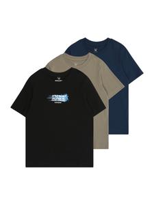 Рубашка Jack & Jones Junior, темно-синий/серо-бежевый/черный