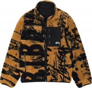Куртка Stussy Sherpa Reversible Printed 'Yellow', разноцветный