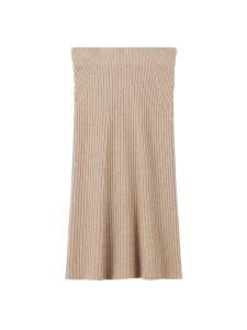 Женская кашемировая юбка миди с расклешенной юбкой, черная Gobi Cashmere, Neutral-fog