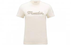 Футболка с коротким рукавом и нашивкой с логотипом Moncler, белая