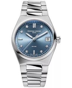 Женские часы из нержавеющей стали с браслетом из нержавеющей стали Swiss Highlife Diamond (1/20 карата, 31 мм) Frederique Constant