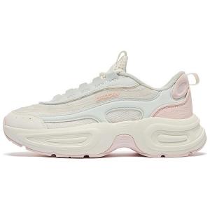 Кроссовки женские толстые низкие цвета слоновой кости/светло-зеленый Qiaodan