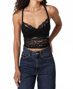 Черный кружевной топ Angela Lace Camisole OLIVACEOUS