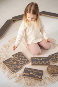 Набор из 6 плат графомоторов - серого цвета tupti.wood