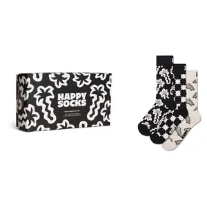 Носки 3 шт Happy Socks Black and white gift set crew, белый