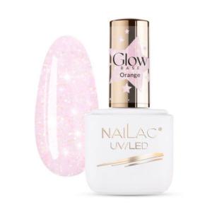 Оранжевая каучуковая основа, 7 мл Nailac Glow base, цвет orange