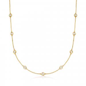 Колье Ross-Simons 0.50 с бриллиантами в оправе из стерлингового серебра Ross-Simons, 36 In