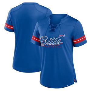 Женская футболка Buffalo Bills с кружевной шнуровкой Fanatics