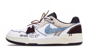 Nike Кроссовки для скейтбординга Full Force Weekend Moments, Toe Art Low Top, унисекс, белые, коричневые