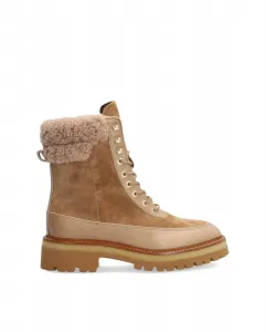 Женские ботильоны из кожи baby silk с противоскользящей подошвой и застежкой-молнией Alpe, серый