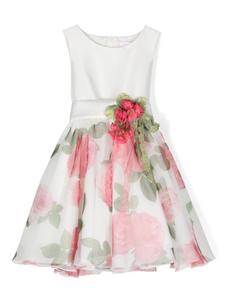 Mimilù расклешенное платье с цветочным принтом, белый