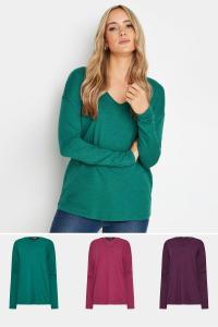 Футболки с длинным рукавом, 3 шт в упаковке Long Tall Sally, розовый