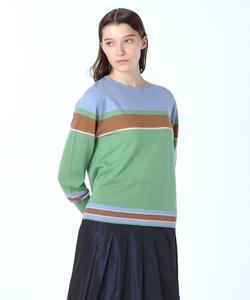 Вязаный свитер с кашемировой каймой