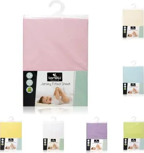 Простыня на резинке Baby Bed Jersey 120 x 60 см, стираемая, розовая Lorelli