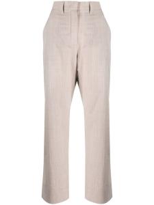 FENDI меланжевые брюки прямого кроя, серый