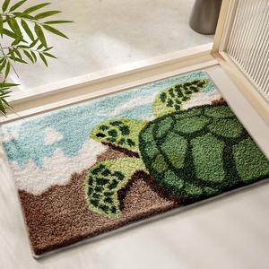 Dajiang Ковер 80х50 см для ванной комнаты, впитывающий, нескользящий, с дизайном морской черепахи