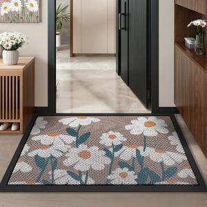 Dajiang Ковер 43х76 см из эластичного волокна, моющийся, для прихожей, устойчивый к износу, Daisy Sea