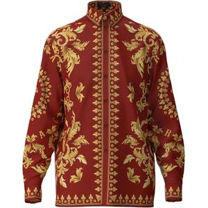 VERSACE Рубашка мужская с красным лацканом, Moderate Others
