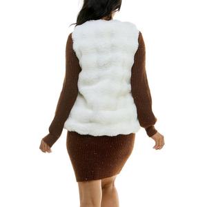 Женский жилет из искусственного меха с воротником Nina Leonard, цвет Ivory