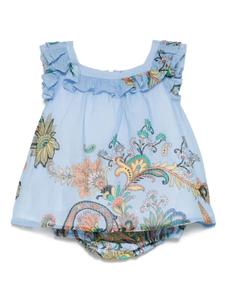 Платье с цветочным принтом ETRO KIDS, синий