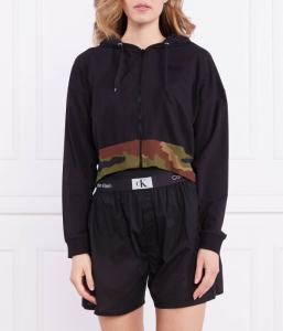 Толстовка женская Moschino Underwear укороченная, черный/хаки