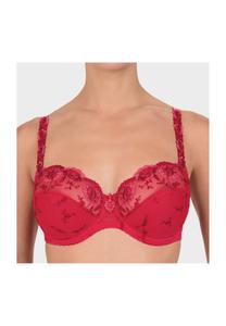 Женский бюстгальтер на косточках с цветочной вышивкой в ​​стиле прованс Conturelle Felina, цвет Tango Red