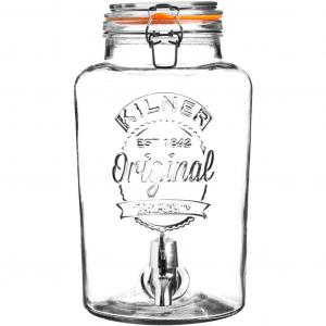 Диспенсер для напитков ROUND для охлажденных напитков с легко открывающимся краном, 8 литров Kilner, Sky