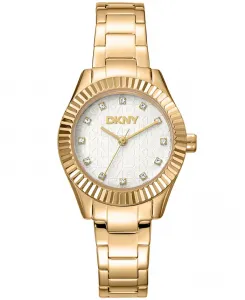 Женские часы Chambers Glitz на браслете из нержавеющей стали с золотистым покрытием, 30 мм DKNY