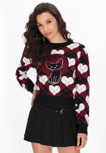Джемпер myMo ROCKS Jumper, Black Burgundy/Black