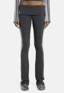 Джинсы-Брюки с отворотом и заклепками, зауженного кроя. Jaded London, Grey