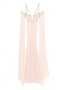 Кружевное платье макси Nissa, розовый