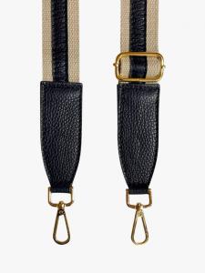 Ремешок для сумки из кожи и канваса Apatchy London, Black