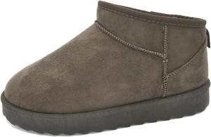 Женские мини-ботинки TruFox с уютной подкладкой из искусственного меха, зимние туфли на липучке для дома и улицы, Smokey Brown