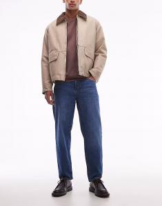 Свободные зауженные джинсы темно-синего цвета Asos Design