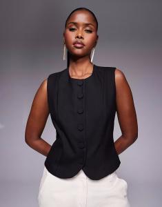 Жилет River Island с высоким воротом черного цвета