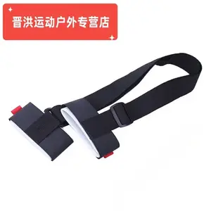 Stockli Ручной двухбортные лыжный ремень Shantoulincun, регулируемый, фиксированный, с липучкой, ремень для защиты лыж, двухбортные плечевой ремень, черный