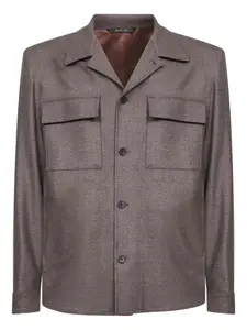 Рубашка с накладными карманами на пуговицах D4.1, коричневый