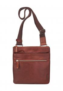 Сумка через плечо Бадди, кожа, тиснение этикетки, мужская PICARD, цвет Cognac