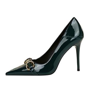 QITUMAUL Стройные каблуки на высоком каблуке женские - зеленый [Высота каблука 10 см], цвет Green[Heel Height 10cm]