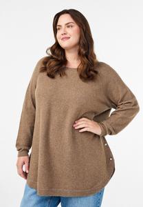 Джемпер Zizzi Jumper, Caribou Melange/Mottled Light Brown