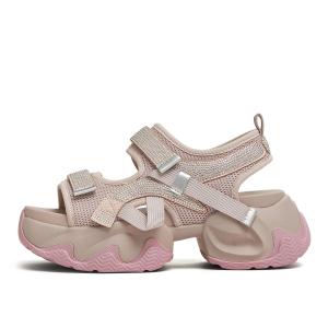 Женские сандалии на одной лямке, украшенные стразами Teenmix, серый розовый