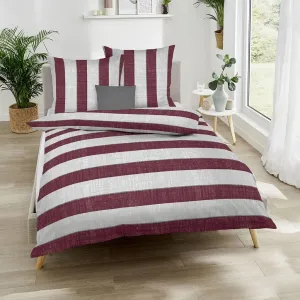 Постельное белье Dream Sleep Mako-Satin College 200x220 см + 2x 80x80 см, рубиновый Traumschlaf