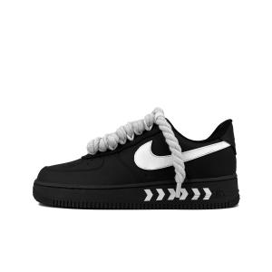 Nike Air Force 1 противоскользящие износостойкие низкие скейтерские кроссовки унисекс черно-белые черные, цвет Black