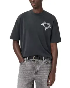 Футболка с крупным графическим логотипом в виде капель Allsaints, черный